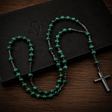 SL Signature Necklace- Obsidian Green Faith Rosary